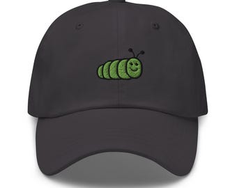 Czapka z haftem Caterpillar Dad | Prezent Larwa | Urocza bawełniana czapka baseballowa Caterpillar | Wiele kolorów | Unisex dla niego i dla niej