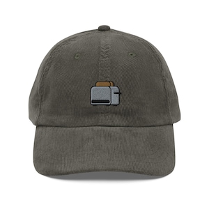 Toaster Corduroy Cap | Gift For Toasted Bread Lovers| Toast Vintage Cap | Sustainable Hat | Multiple Colors | For Him & Her
