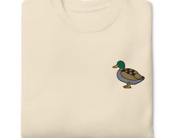 Geborduurd sweatshirt met wilde eend | Leuk cadeau wilde eendeend | Duurzame premium trui | Meerdere kleuren | Uniseks voor hem en haar