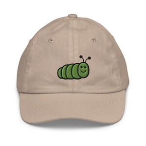 Caterpillar Kids Baseball Cap Embroidered | Larva Gift For Child | Cute Bug Hunting Children&#39;s Hat For Him & Her | Multiple Colors