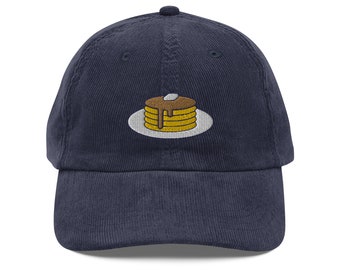 Pancake Embroidered Cap | Gift For Breakfast Food Lovers | Cute Pancake Brunch Vintage Cap | Sustainable Hat | For Him & Her