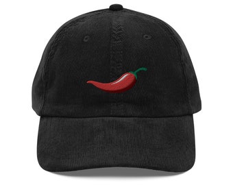 Chili Embroidered Cap | Gift For Spicy Food Lovers | Cute Hot Food Vintage Cap | Sustainable Hat | For Him & Her