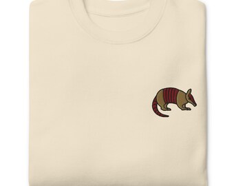 Geborduurd sweatshirt met gordeldier | Gordeldier duurzaam premium trui cadeau | Meerdere kleuren | Uniseks voor hem en voor haar
