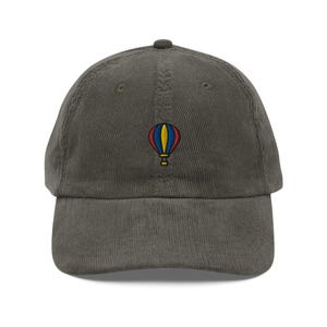 Hot Air Balloon Corduroy Cap | Ballooning Gift | Vintage Cap | Sustainable Hat | Multiple Colors | For Him & Her