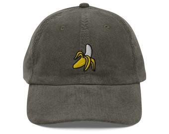 Cute Banana Corduroy Cap | Gift For Fruit Lovers | Trendy Banana Vintage Cap | Sustainable Plantain Hat | For Him & Her | Multiple Colors