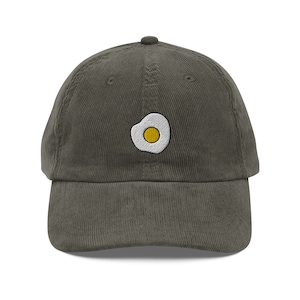 Fried Egg Embroidered Cap | Gift For Breakfast Brunch Lovers | Cute Poached Egg Vintage Cap | Sustainable Hat | For Him & Her