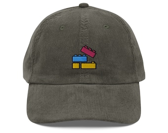 Building Blocks Embroidered Cap | Gift For Toy Blocks Lovers | Cute Building Blocks Vintage Cap | Sustainable Hat | For Him & Her