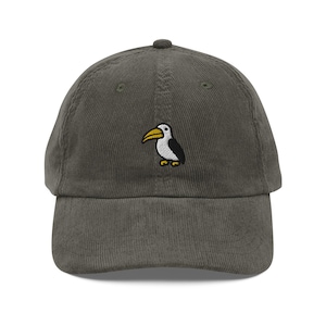 Toucan Corduroy Cap | Gift For Tropical Bird Gift | Toucan Vintage Cap | Sustainable Hat | Multiple Colors | For Him & Her