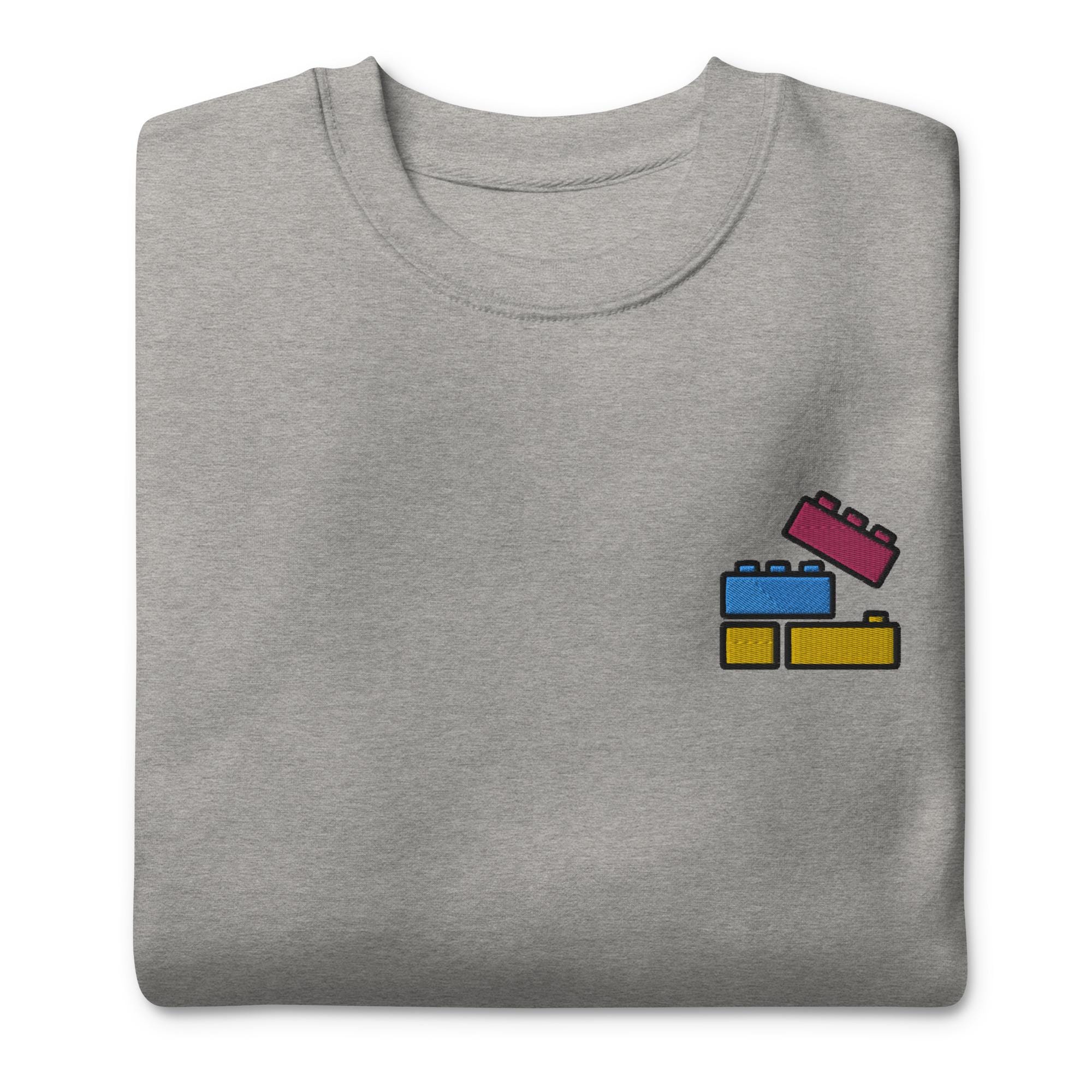 Building Blocks Embroidered Sweatshirt | Cute Toy Blocks Collectors Gift | Sustainable Premium Sweater | Multiple Colors | Unisex