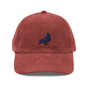 Crow Embroidered Cap | Gift For Crow Bird Lovers | Cute Crow Vintage Cap | Sustainable Hat | For Him & Her