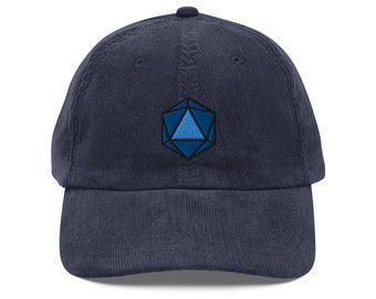 Gaming Dice Embroidered Cap | Gift For Tabletop Roleplaying Board Game Lovers | Cute D20 Vintage Cap | Sustainable Hat | For Him & Her