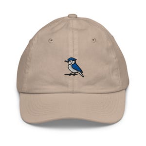 Blue Jay Kids Baseball Cap Embroidered | Bird Watching Gift For Child | Cute Blue Jay Children&#39;s Hat For Him & Her | Multiple Colors