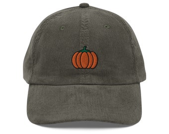 Cappello ricamato autunnale di zucca / Regalo per gli amanti della zucca / Carino berretto vintage autunnale / Cappello sostenibile / Per lui e lei