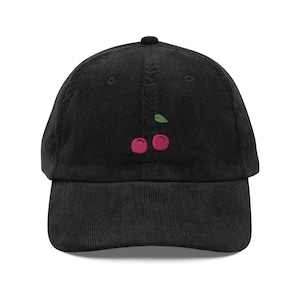 Cherry Embroidered Cap | Gift For Cherry Fruit Lovers | Cute Cherry Vintage Cap | Sustainable Hat | For Him & Her