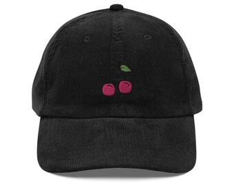 Cherry Embroidered Cap | Gift For Cherry Fruit Lovers | Cute Cherry Vintage Cap | Sustainable Hat | For Him & Her