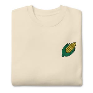 Corn Embroidered Sweatshirt | Cute Corn Cob Gift | Sustainable Premium Sweater | Multiple Colors | Unisex For Him & Her