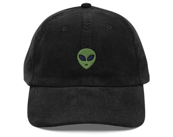 Alien Embroidered Cap | Gift For Space Alien Lovers | Cute Science Fiction Vintage Cap | Sustainable Hat | For Him & Her