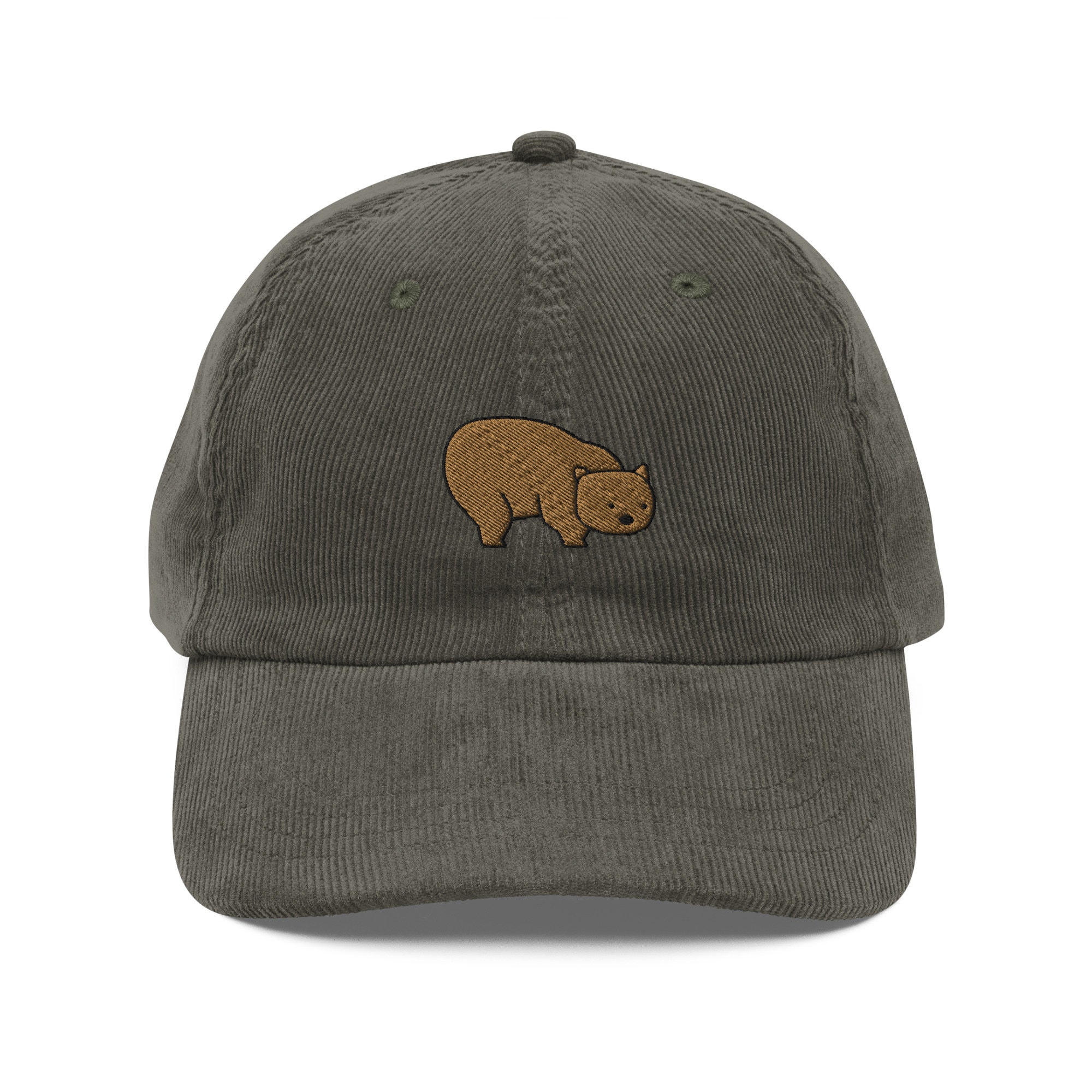Cute Wombat Corduroy Cap | Gift For Australian Wombat Lovers | Cute Animal Vintage Cap | Sustainable Hat | Multiple Colors | For Him & Her
