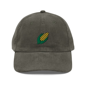 Corn Embroidered Cap | Gift For Corn Cob Lovers | Cute Corn Farmer Vintage Cap | Sustainable Hat | For Him & Her