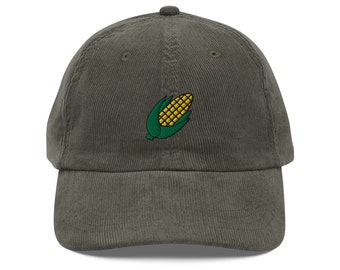 Corn Embroidered Cap | Gift For Corn Cob Lovers | Cute Corn Farmer Vintage Cap | Sustainable Hat | For Him & Her