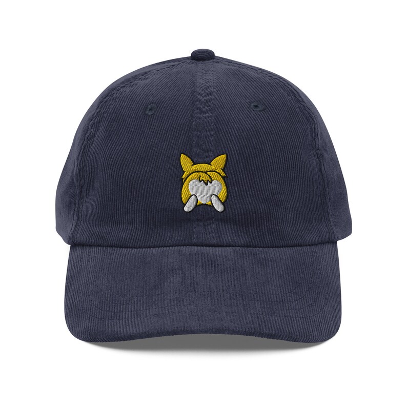 Corgi Butt Corduroy Cap | Corgi Dog Lovers Gift | Vintage Trendy Cute Dad Cap | Sustainably Made For Him & For Her | Luxury Soft Hat