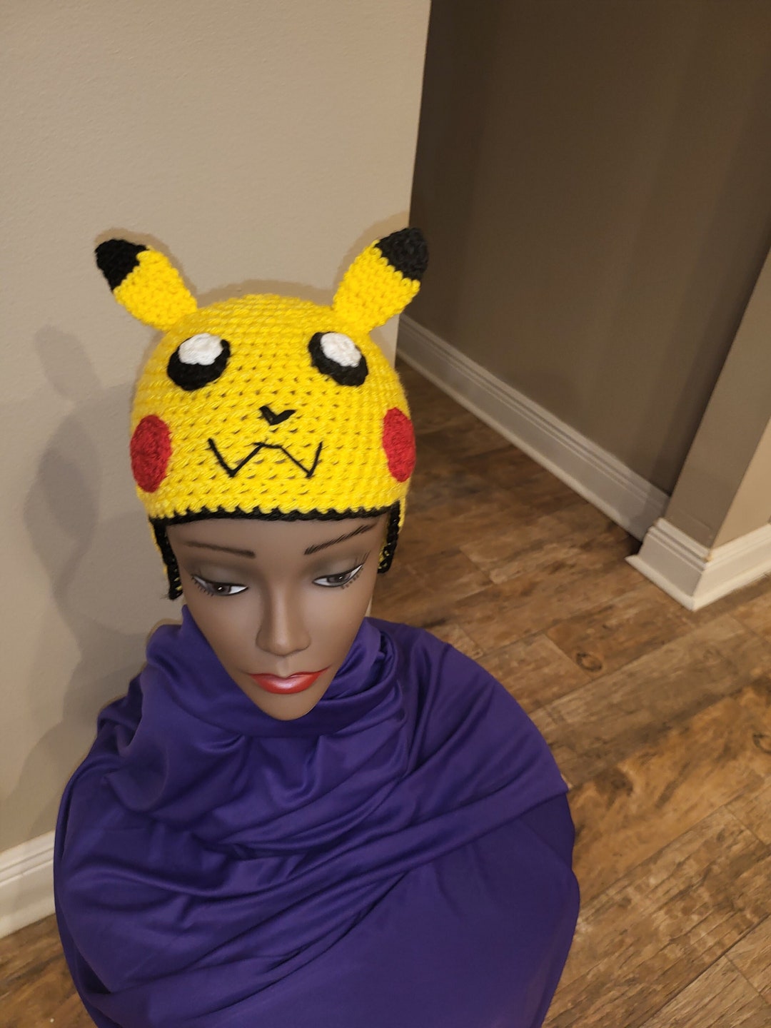 Crocheted Pikachu Hat Etsy
