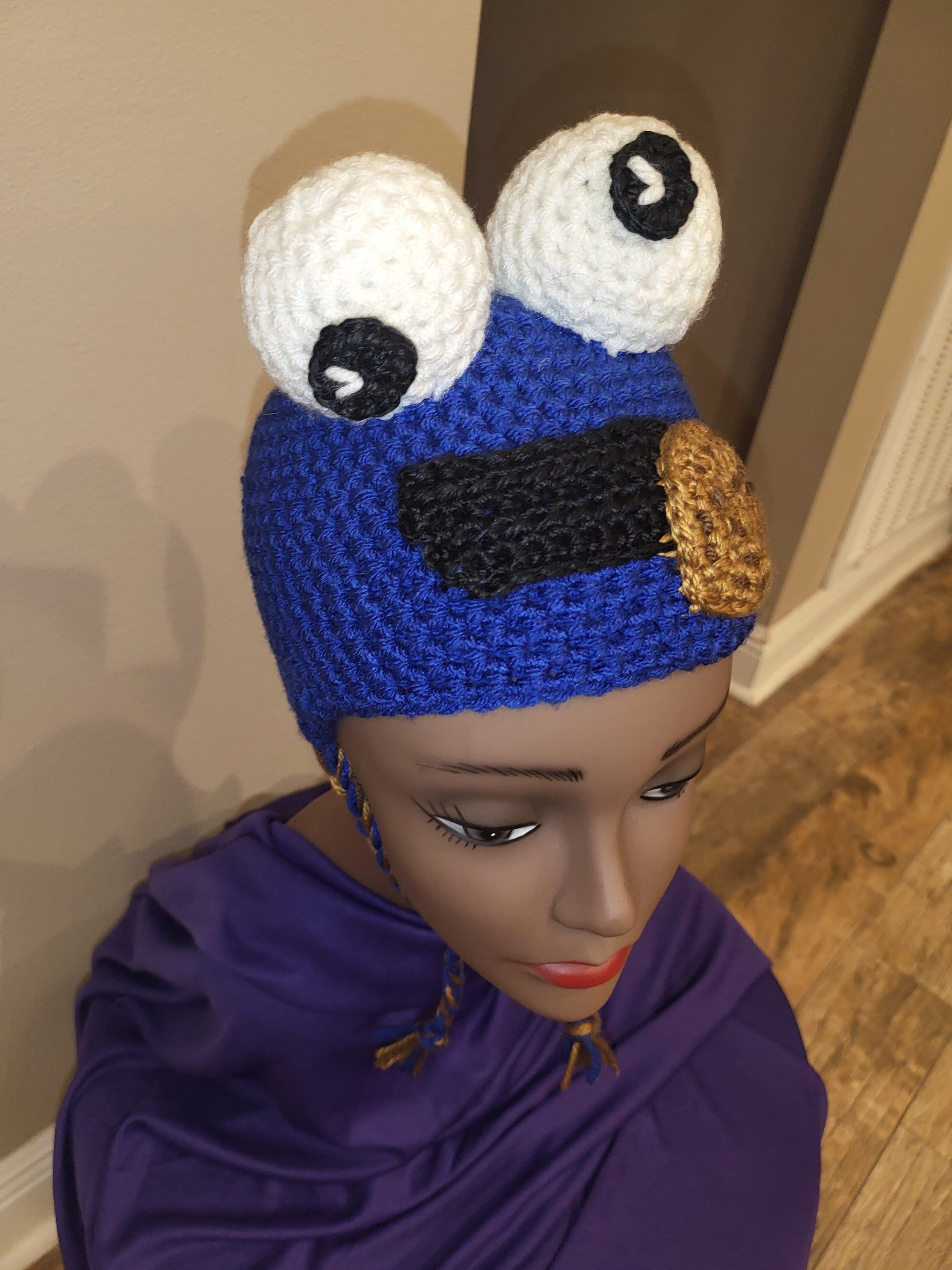 Crocheted Cookie Monster Hat Etsy