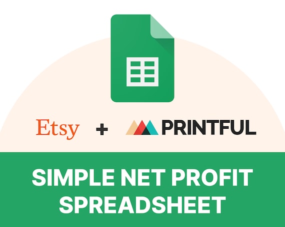 Print on Demand Net Profit Calculator Spreadsheet Template for Etsy Printful Printify Easy