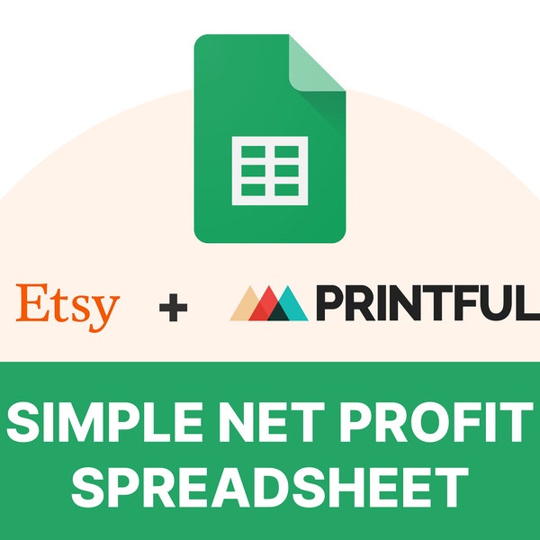 Print on Demand Net Profit Calculator Spreadsheet Template for Etsy Printful Printify Easy