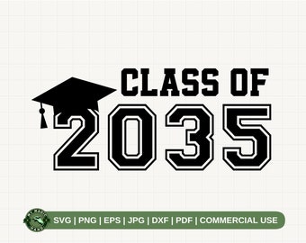 Klasse von 2035 SVG PNG, Back to School svg, erster Tag der Schule svg, Kindergarten svg, Pre-K Graduierten Png, Vorschulabschluss svg.