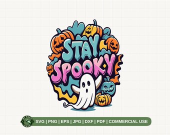 Bleib spooky SVG, Spooky Season SVG, Kürbis Png, Ghost Vibes SVG, Boo Ghost SVG, lustige Halloween svg, trendige Halloween svg, Halloween Gif.