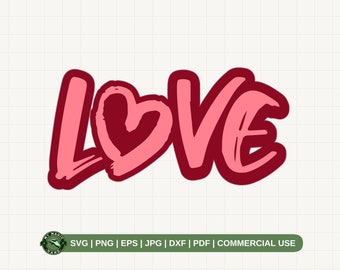 Painted Love SVG PNG, Love Lettering Svg, Love Word Svg, Love Shirt Svg, Love Sweatshirt Svg, Gift for her Svg, Women Sweatshirt Png.