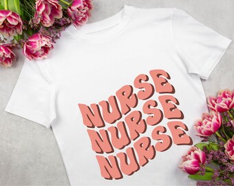 Infirmière SVG, infirmière T-Shirt svg, médecine svg, infirmière vie svg, infirmière Design PNG, infirmière lettres ondulées svg, soins de santé svg, Groovy rose infirmière svg