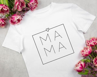 Mama Square with heart SVG PNG, Mama PNG, Mama Shirt Svg, Mama Cut File, Mom Life Svg, Mama Svg, Mathers Day Svg Design, Mam Birthday svg