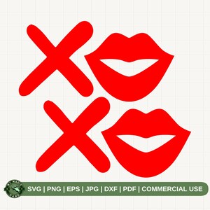 XOXO Kisses SVG PNG, Xo Xo Red Lips Svg, Xo Xo Love Svg, Love Shirt Svg, Love Sweatshirt Svg, Valentines Day Svg, Valentine Shirt Svg.