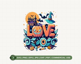 Liebe Halloween SVG PNG, süße Liebe Halloween Sublimation, gruselige Jahreszeit SVG, lustige Halloween Png, trendige Halloween SVG, Halloween Gif Png.
