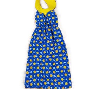 Vintage 1979 Barbie Best Buy 2768 Floral Halter Dress Blue & Yellow Colors By Mattel