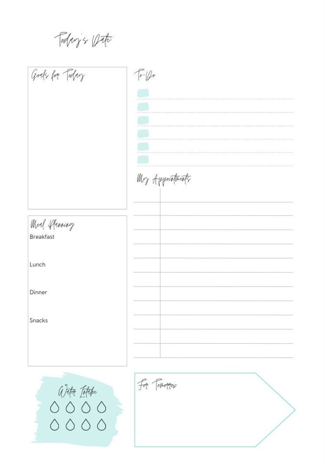 Daily Planner and To-do List - Printable PDF - Etsy