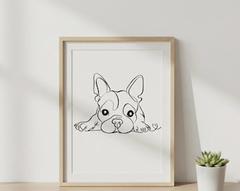 Custom One Line Dog Portrait | Minimalist Pet One Line Art |Digital Dog Drawing From Photo | Pet Memorial Gift | Personalized Dog Lover Gift