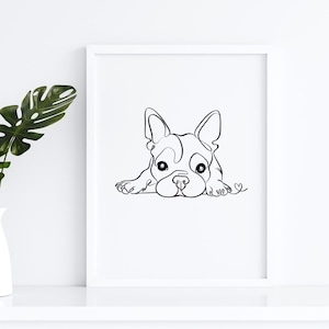 Custom one line dog, pet portrait, dog line art, continuous line drawings, dog portrait, dog tattoo, pet loss gift, dog memorial, cat tattoo