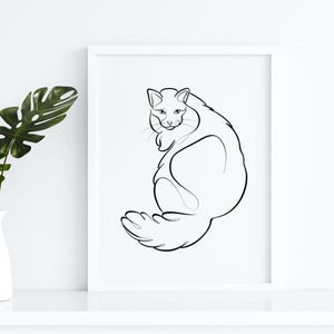 Einzeilige Katzenzeichnungen, Haustierporträt, Katzenlinie Kunst, fortlaufende Linienzeichnungen, Katzentattoo, Haustierverlustgeschenk, Katzendenken, Katzentattoo