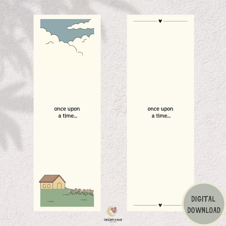 Printable Bookmarks Template , Aesthetic Bookmark Set, Printable