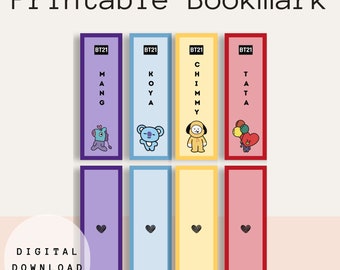 BT21 Bookmarks, BTS Bookmark Bundle, Printable Bts Bookmarks