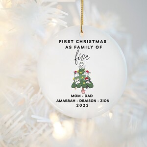 Personalized Family of Five Ornament 2023 Customized Ornament Gift for Christmas Custom Family Holiday Ornament Xmas Home Decor Family Gift