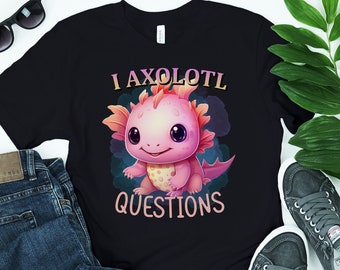 Camiseta infantil unissex com estampa fofa de axolote.