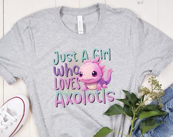 Camiseta infantil unissex com estampa fofa de axolote.