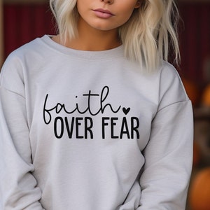 Faith Over Fear Christian Hoodie, Christian Sweatshirt, Jesus Hoodie, Trendy Hoodie, Bible Verse Hoodie, Gift For Her, Aesthetic Hoodie