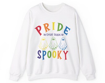 Pride Spooky Ghosts Crewneck Sweatshirt - LGBTQ Halloween Sweater