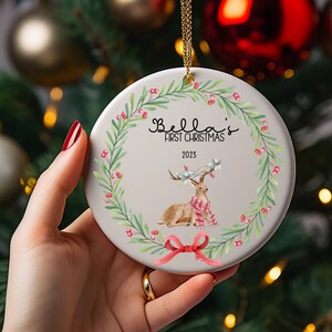 Personalized Baby&#39;s First Christmas Ornament 2023 Personalized First Christmas Baby Name Gift Baby Name Ornament Custom Baby Gift Keepsake