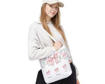 Personalized Floral Tote Bag – Mother's Day Gift, Family Names